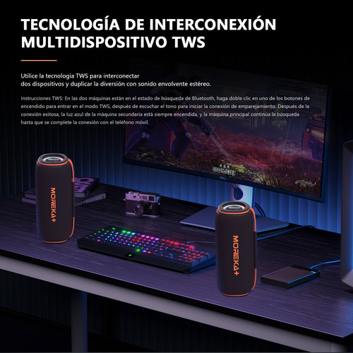 Bocinas Portatiles Bluetooth Altavoces Estéreo Con Subwoofer Negro