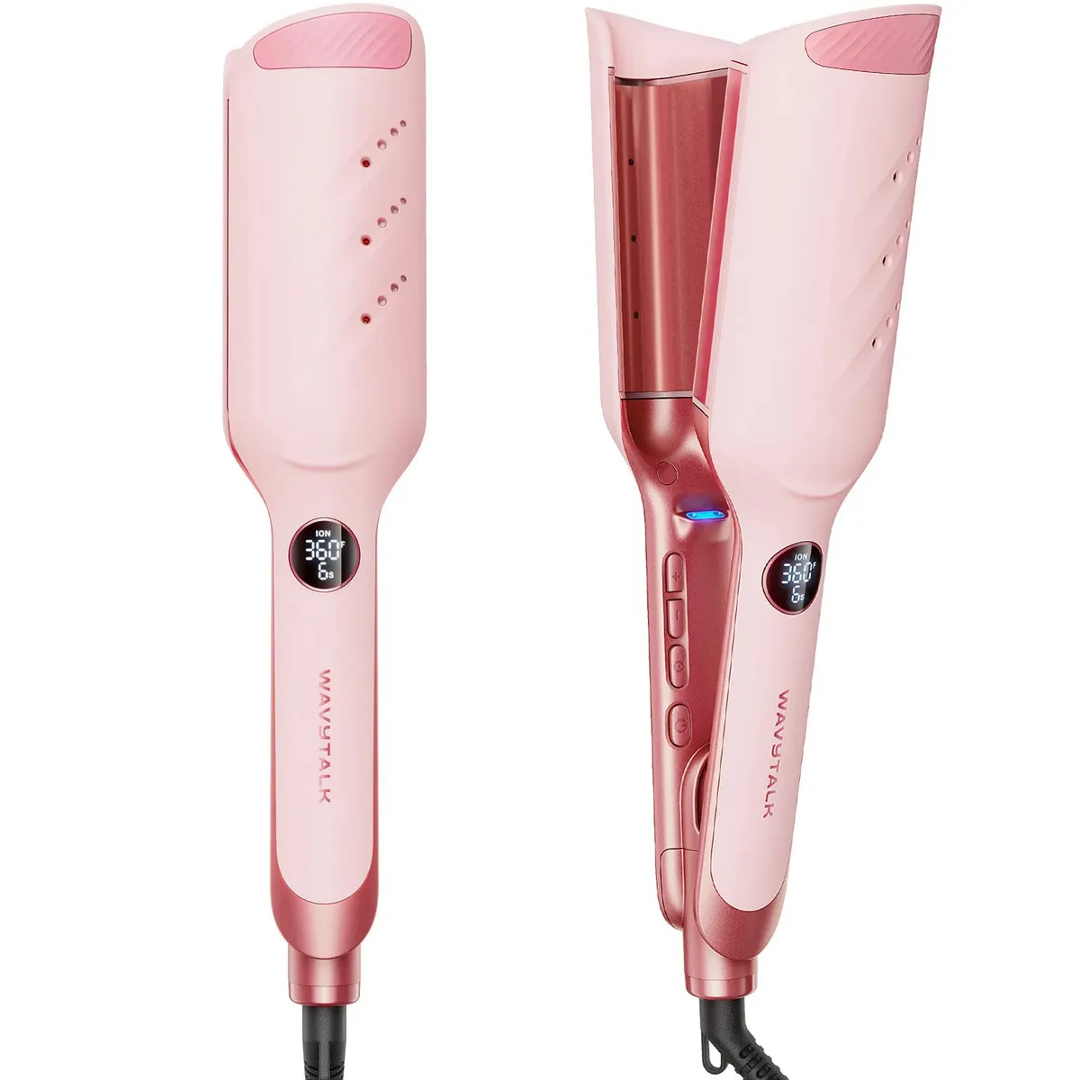 Waflera Automática Wavytalk C5 para Cabello, Ondas Definidas y Voluminosas en Rosa