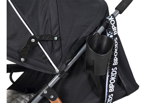 Coche Paragüita Reforzado Bebe Paseo Carrito Bipokids Negro Gris