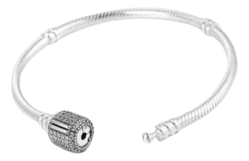 Pulseira Prata S925 Fecho Tambor Cravejado