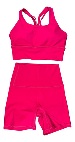 Conjunto De Ropa Deportiva: Short Leggins Y Top Negro S A Xl