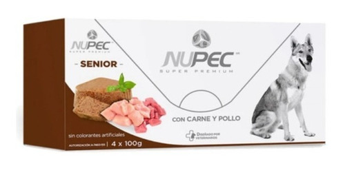 Alimento Nupec Perro Senior Húmedo, 4 Latas De 100g C/u