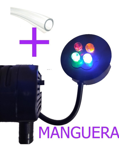Imagen 1 de 6 de Bomba Motor 2 W C/luz Fuentes De Agua Feng Shui + Manguera