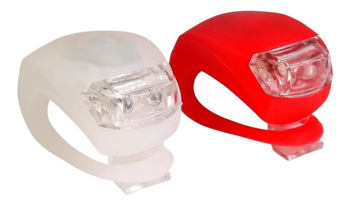 X2 Luces Led Bicicleta Silicona Led Blanco Y Rojo Universal