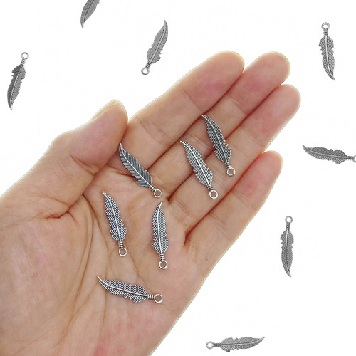 30 Dijes De Pluma Para Bisuteria Charm Colgante