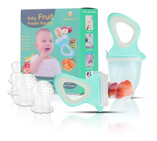 Chupete de fruta para bebé, 3 unidades, alimentador de alimentos frescos,  pezón de silicona, para dentición, bolsas de silicona para niños pequeños y