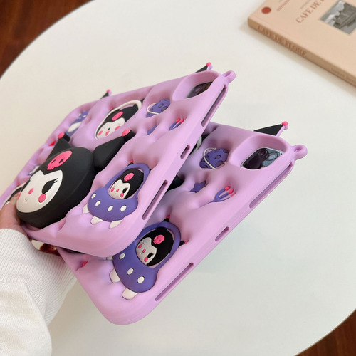 Funda protectora de silicona anticaída Kuromi para Samsung Tab A9 Plus/A9+ de 11 pulgadas