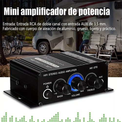 ' Amplificador Mini 400w Audio Hifi For Autos Moto Con Cable