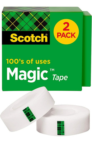 Scotch Magic Tape 2 Rollos Numerosas Aplicaciones Invisible 