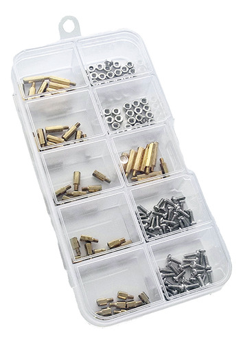 Kit 180pcs M2 Espaciador Separador Hexagonal M2 Metal Tuerca