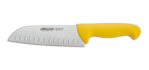 Cuchillo Santoku Alveolado Arcos Amarillo 18 Cm