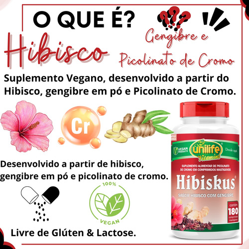 Hibisco Com Gengibre E Picolinato Kit Com 4 180 Comprimidos