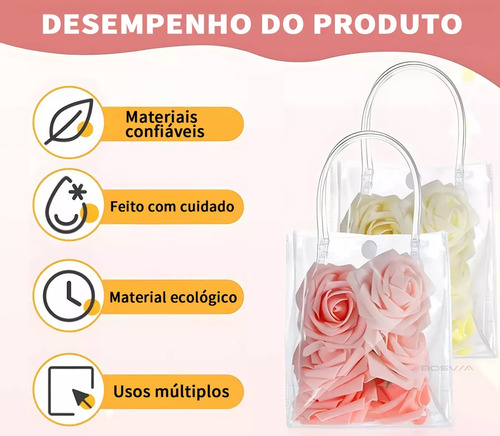 50 Bolsas De Regalo Fiestas Con Asa Transparente De 13 X 15