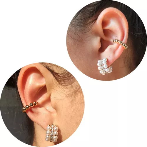 Brincos para orelha kit conjunto strass piercing fake feminino