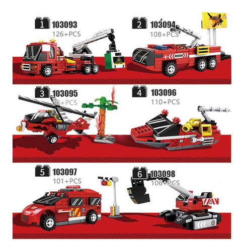 Blocos De Montar Robôs Bombeiros Resgate 6 Em 1 649 Peças