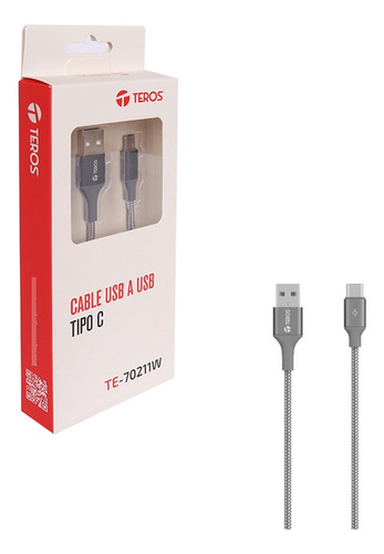 Cable Usb Tipo C Teros  60w Gris