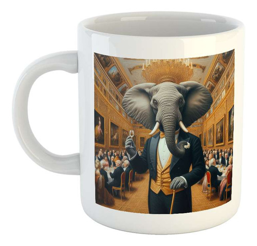 Taza Ceramica Elefante Renacimiento Smoking Traje