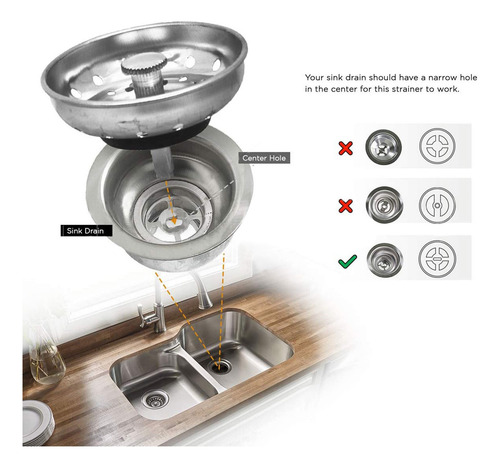 Tapón De Lavabo De Baño En T, Tapón De Goma, Estándar, Lavad