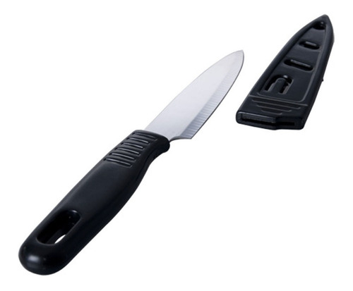 Cuchillo Multiusos Con Protector De Filo 9 Cm Color Negro