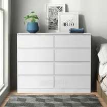 Comprar Cómoda 8 Cajones De Melamina - Mueble De Dormitorio Amplio