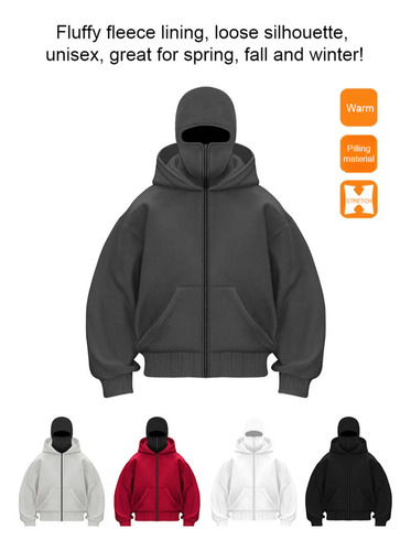 Conjunto De Sudadera Con Capucha Para Pareja, Cómodo, Cuerda Gris Y Negra Con Cremallera