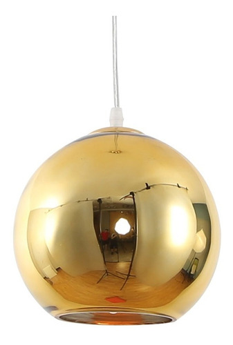 Luminaria Colgante Esfera 25cm E27 Color Dorado Lin. Moderna