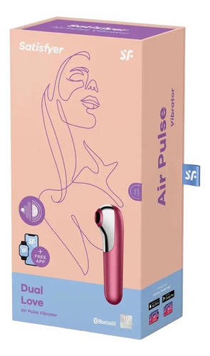 Vibrador Clitoral Anal Vaginal Satisfyer Dual Love Red Dildo