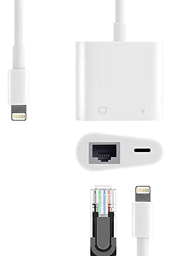 Adaptador De Red Ethernet Lan Rj45 A Lightning Con Puerto De