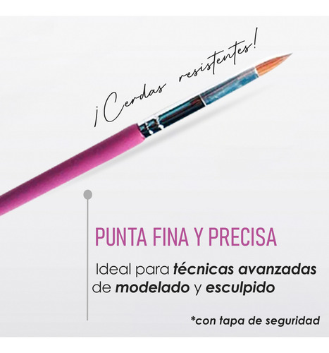 Pincel Master Diseño Gel Uñas #6 W Madera By Organic Nails
