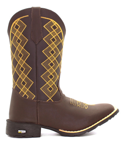 Bota Botina Texana Country Masculina Couro Rodeio Barretos