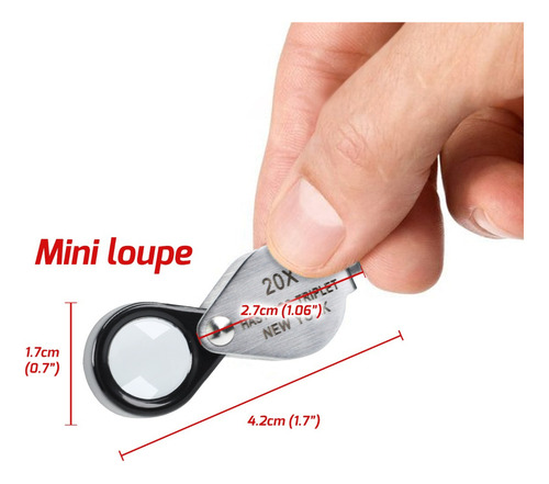 Lupa Joyera 20x Con Lente Tríplet De Vidrio Óptico