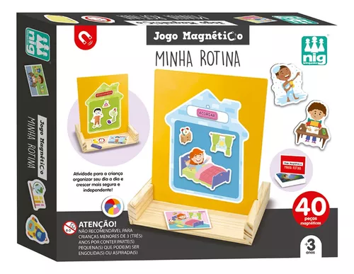 Jogo Infantil Educacional Minha Rotina 40 Peças Magnéticas