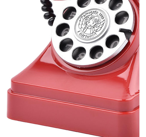 Retro Teléfono Alcancía Dial Teléfono Dinero Ahorro Rojo
