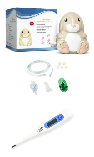 Nebulizador Pediatrico Conejo Conejito ® + Termometro Color Blanco 110v/220v