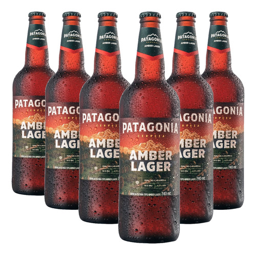 Cerveja Amber Lager Patagonia One Way 740ml (6 Garrafas) Kit