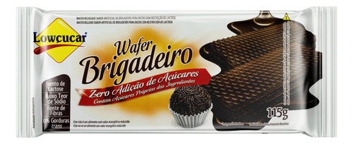 Biscoito Wafer Recheio Brigadeiro Zero Lactose Lowçucar Pacote 115g