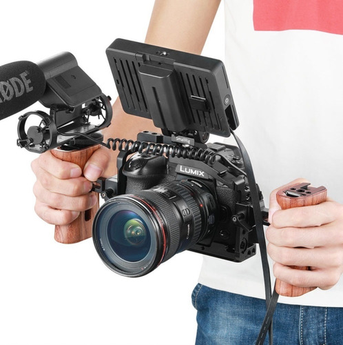 Imagem 1 de 4 de Smallrig Handle Lateral De Madeira 2187 Trilho Nato