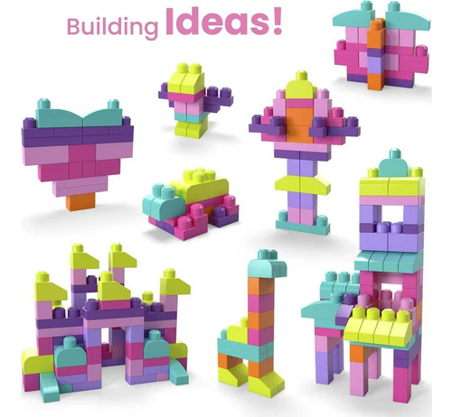 Mega Bloks Fisher-price Toy Blocks Con Almacenamiento 80 Pzs