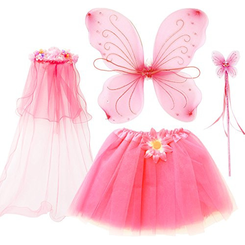 Disfraz Princesa Fairy 4pcs Niñas 3-6 Años (rosa)