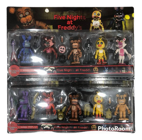 Pack Muñecos Five Nights Freddy X5 Freddy Bonnie Chica Fox 