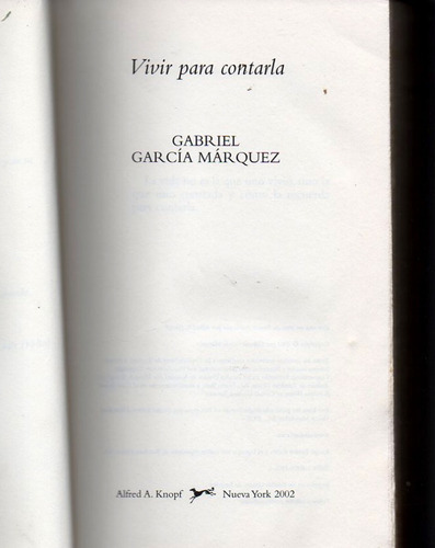 Vivir Para Contarla- Gabriel García Márquez- Knope Tapa Dura