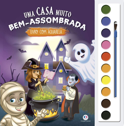 Kit 2 Livros De Colorir - Uma Casa Muito Bem Assombrada Aquarela E Tapete Atividades Assustadoras