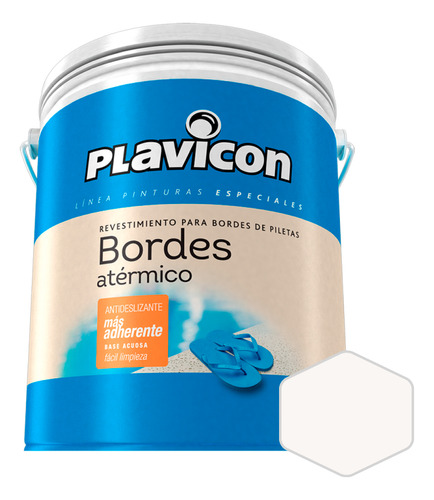 Pintura Para Bordes Atérmicos Pisos Piscinas Plavicon 4lt Acabado Mate Color Cuarzo