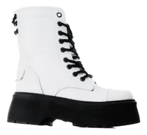 Comprar Borcegos Mujer Cuero Plataforma Acordonado Botas Moda Maloc