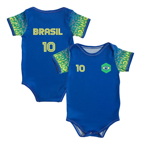 Body De Bebe Do Brasil Azul Copa Do Mundo Qatar 2023