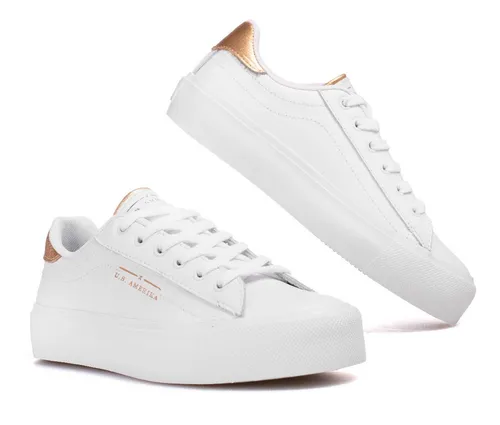 Zapatillas Sneaker Plataforma Moda Urbana Cuero