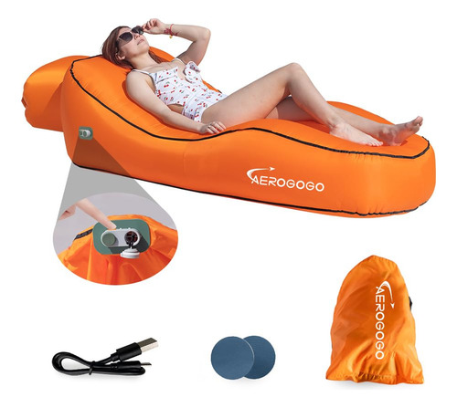 Cs1 Sofá Inflable Automático Con Bomba Integrada Marrón Mmg