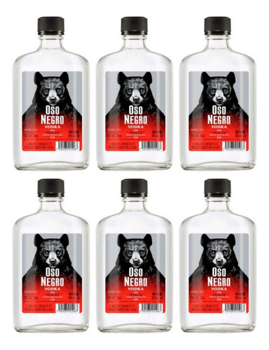 Pack De 6 Vodka Oso Negro 200 Ml