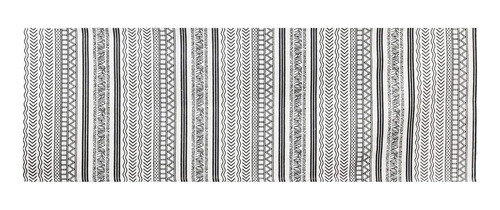 Camino 2 X 6 Pie Diseño Batik Blanco Negro Alfombra Algodon