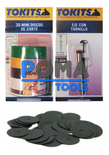 Kit 20 Disco De Corte Ø24mm Mini Torno Drill + Eje Adaptador